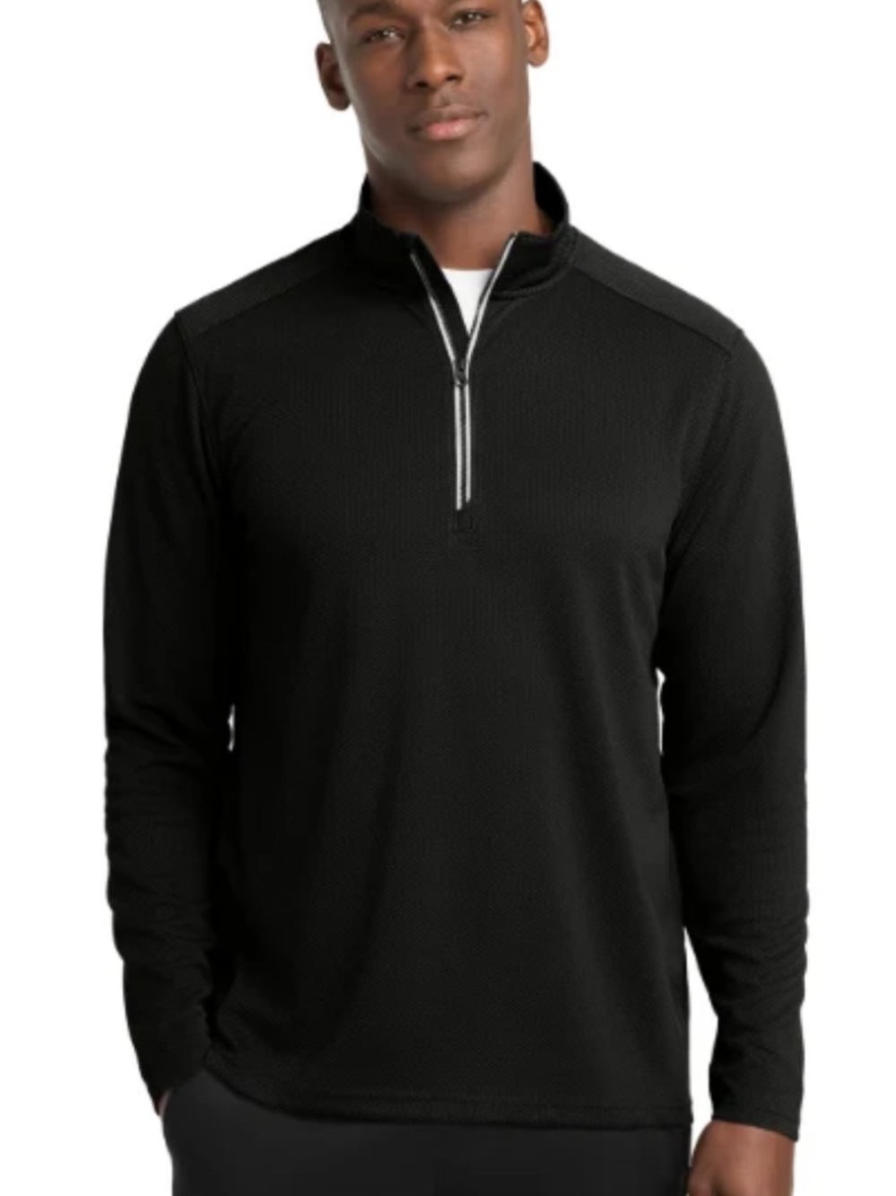 Perry Ellis Men's Black Quarter-Zip Sport 1/4 zip. UPF 50- Size L